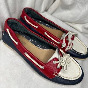 Sperry Top Siders Boat Shoes. Women’s Size 6M. Red, White & Blue